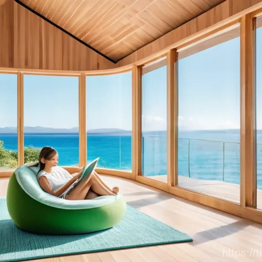 해상 거주 플랫폼의 통합 관리 시스템 - **Prompt 1: Sustainable Floating Family Home**
A bright and airy living room inside a futuristic...