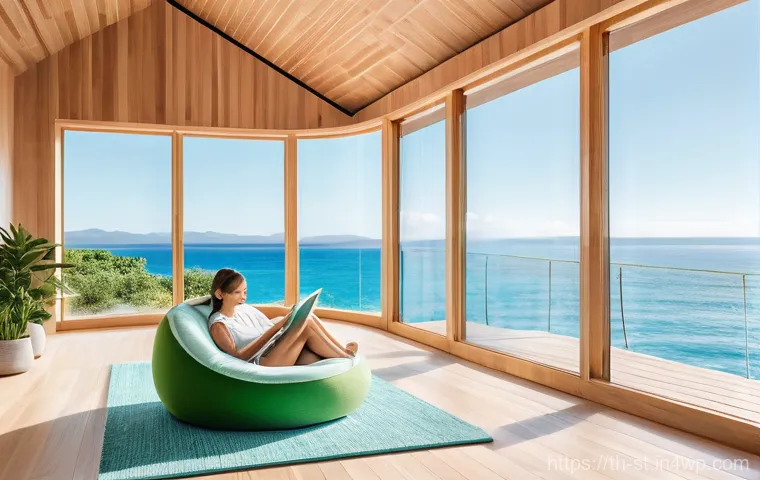 해상 거주 플랫폼의 통합 관리 시스템 - **Prompt 1: Sustainable Floating Family Home**
A bright and airy living room inside a futuristic...